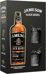 Jameson Reserve Series Black Barrel Irish Whiskey 70cl with 2 Glasses Gift Set - RV Drinks
