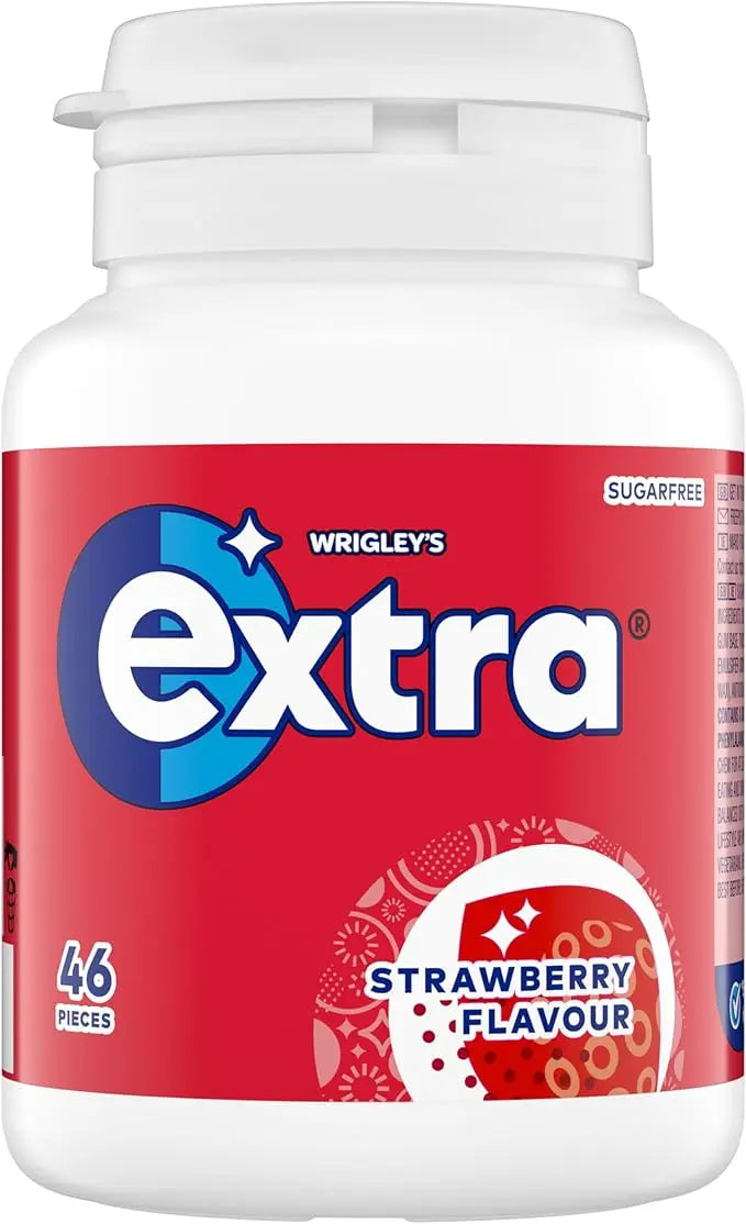 Wrigley's Extra Strawberry Flavour Sugar Free Chewing Gum Bottle 46 Pieces - RV Drinks
