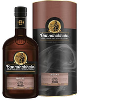Bunnahabhain Islay Single Malt Scotch Whisky bottle and packaging on a white background