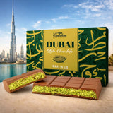 Evadore Dubai style chocolate bar, close-up of packaging