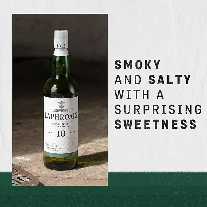 Laphroaig 10 Year Old Scotch Islay Single Malt Whisky 70cl - RV Drinks