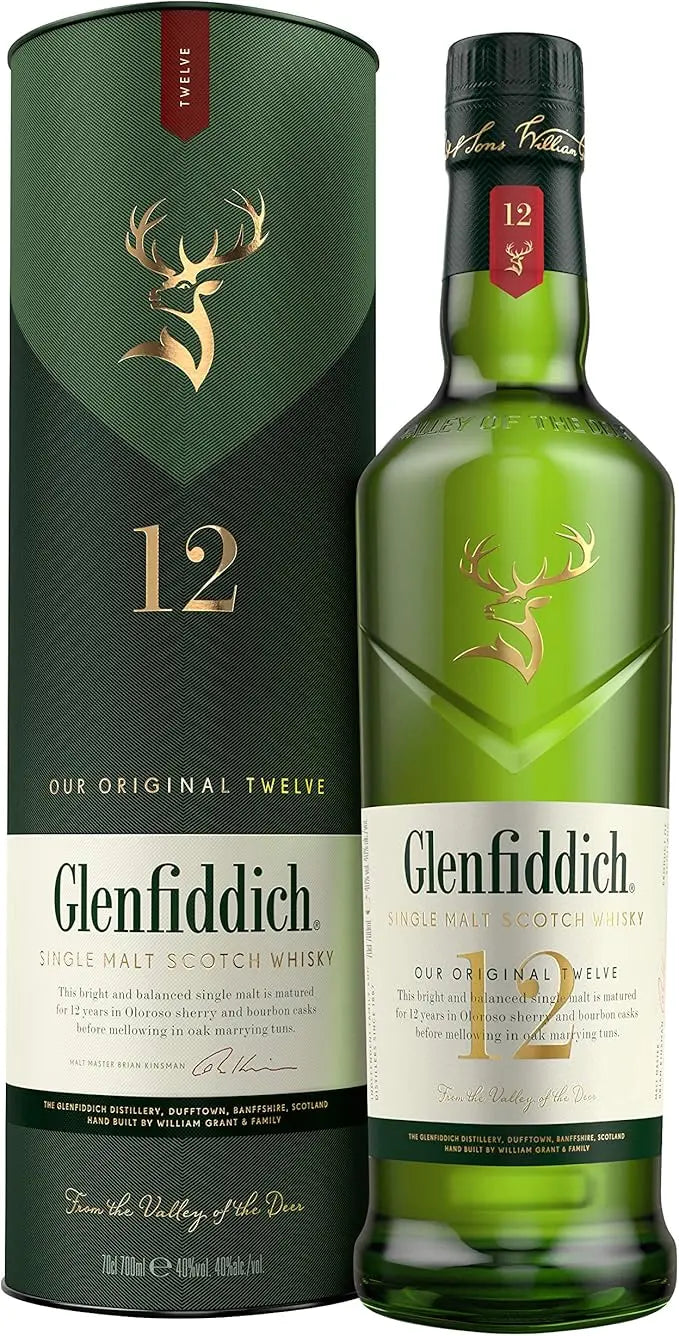 Glenfiddich 12 Years Old Single Malt Whiskey 70cl - RV Drinks