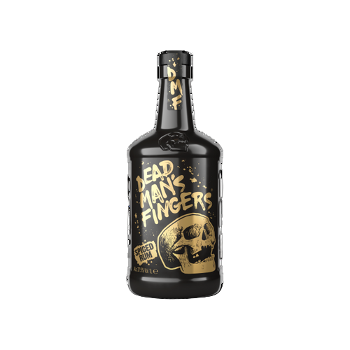 Dead Man's Fingers Spiced Rum bottle on a white background