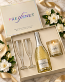 Freixenet Prosecco D.O.C. 75cl, 2 Cut-Glass Flutes & Gardenia Candle Gift Set