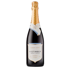 Nyetimber champagne bottle on a white background