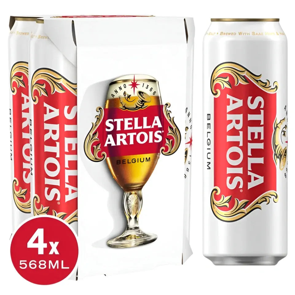 Stella Artois Premium Lager Beer 4 X 568ml Stella Artois