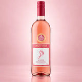 Barefoot rosé bottle with pink wine and bare foot logo