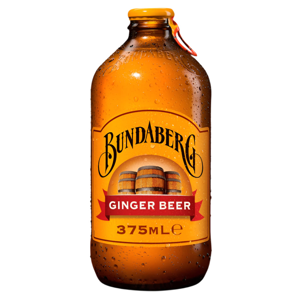 Bundaberg Ginger Beer bottle on a white background