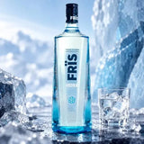 Fris Danish vodka bottle, front view