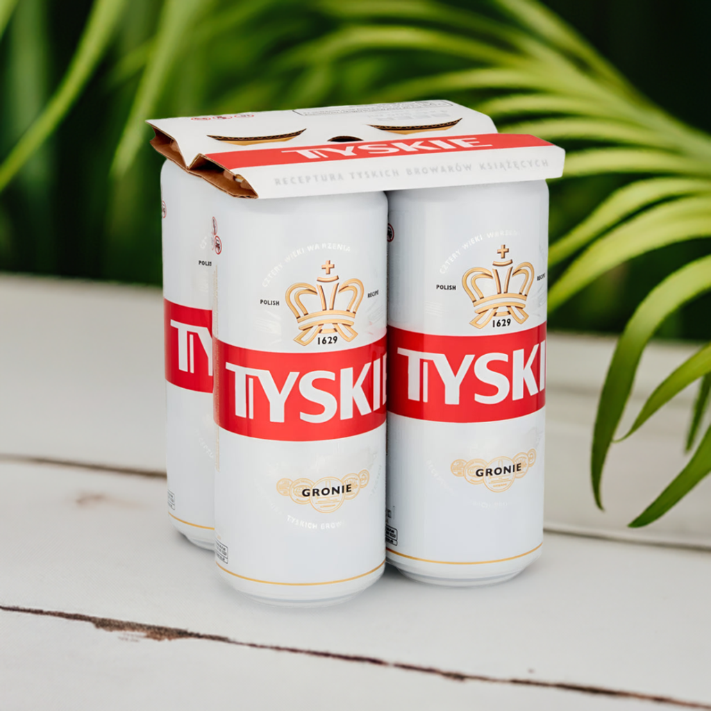 Tyskie Polish Beer Lager Cans 4x500ml Tyskie