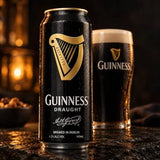Four Guinness Draught cans with the widget for a creamy pour