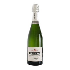 Green wine bottle with a white label on a white background