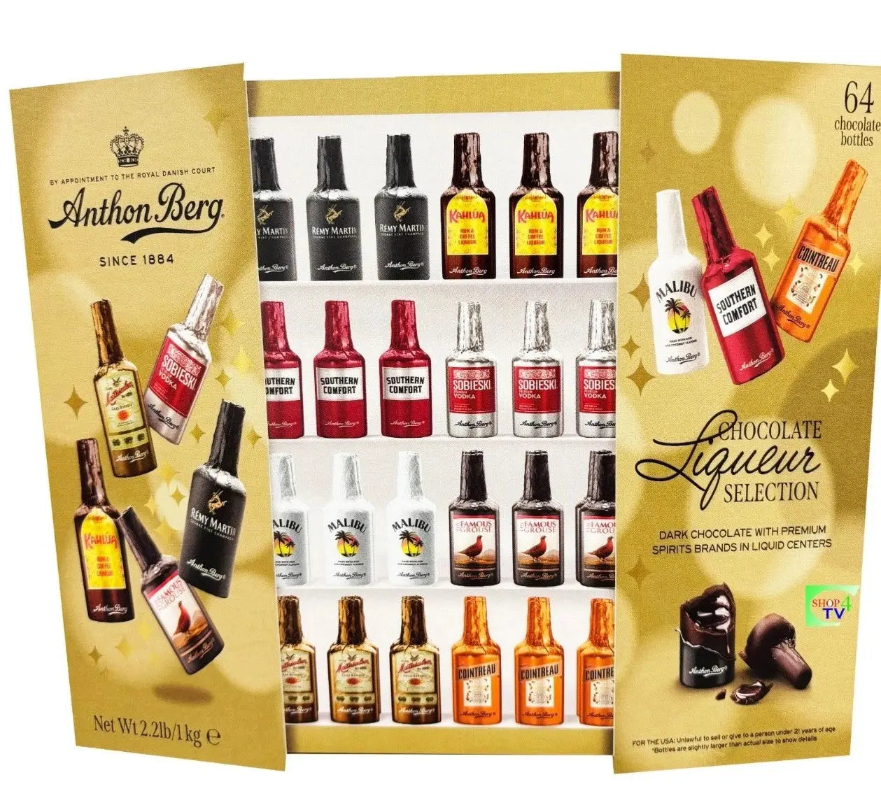 Anthon Berg Liqueur Filled Dark 64 Chocolate Bottles 1 Kg - RV Drinks