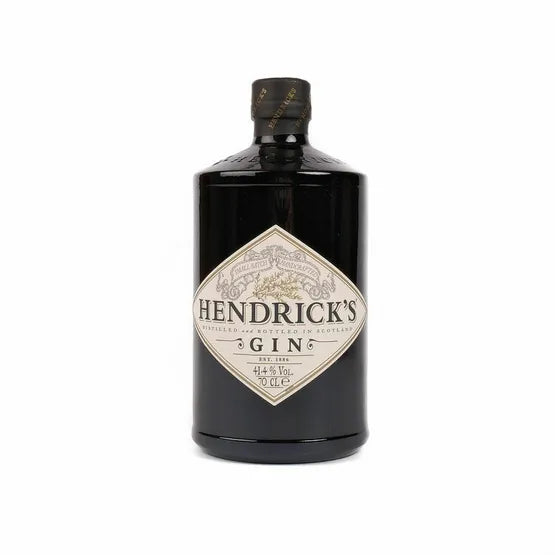 Hendrick's Gin bottle on a white background