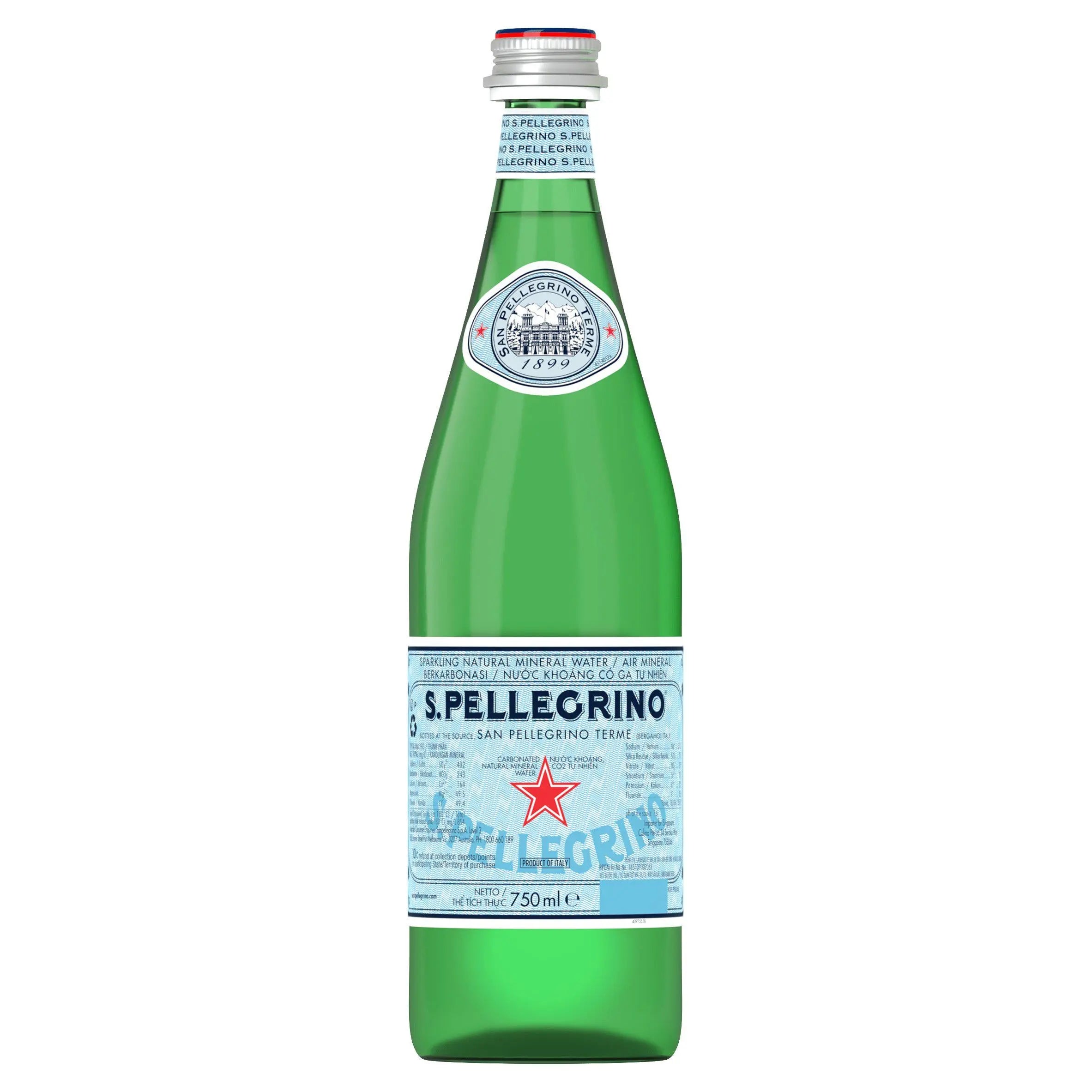 S.Pellegrino Sparkling Natural Mineral Water 4 x 750ml - RV Drinks