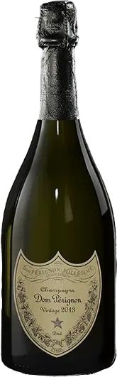 Dom Perignon champagne bottle on a white background