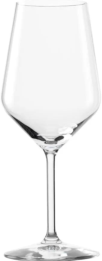 Clear wine glass on a white background