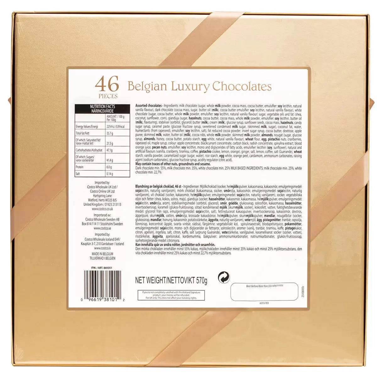 Kirkland Signature Luxury Belgian Chocolates 570g - RV Drinks