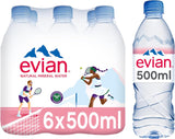 Evian Natural Mineral Water 6 x 500ml
