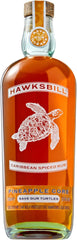 Hawksbill Caribbean Spiced Rum bottle with turtle illustration on a white background