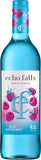 Blue bottle of Echo Falls Blue Raspberry wine with a blue label.