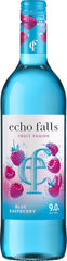 Blue bottle of Echo Falls Blue Raspberry wine with a blue label.