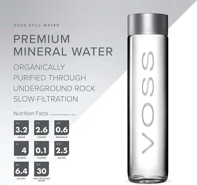 VOSS Still Water Glass Bottle 4x800ml - RV Drinks
