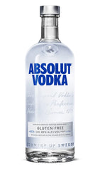 Absolut Vodka gluten-free bottle on a white background