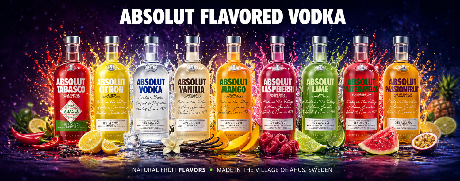 absolut flavoured vodka