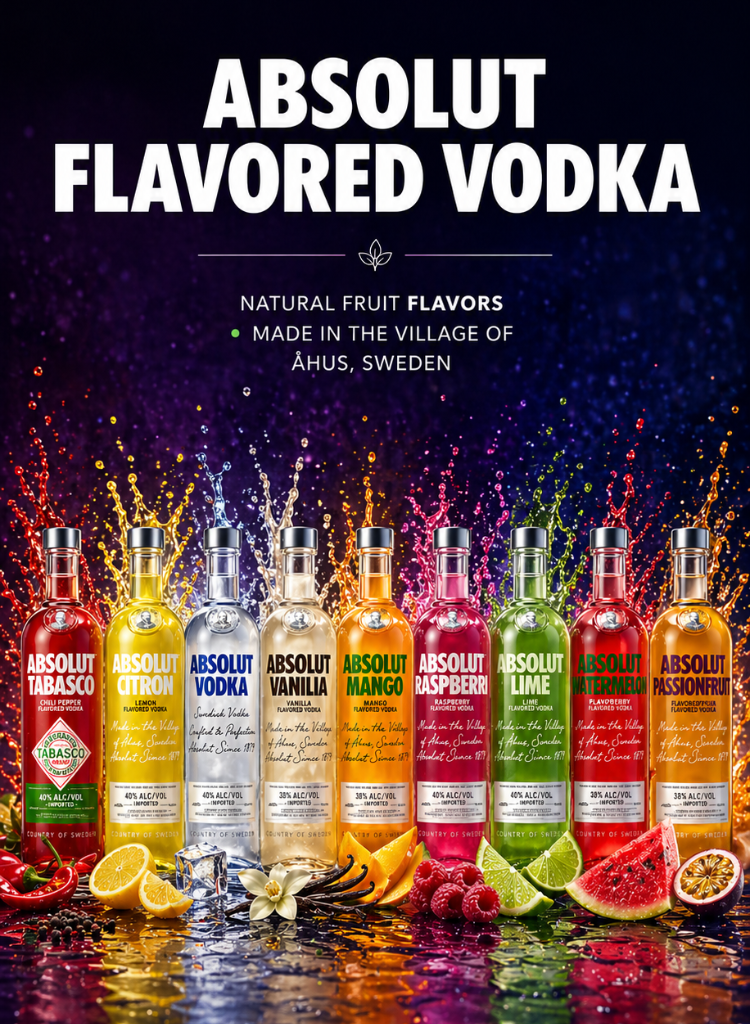 absolut flavoured vodka