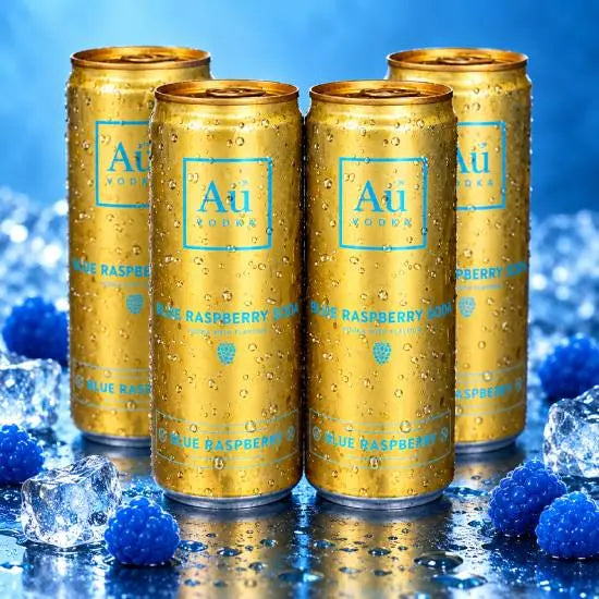 AU Vodka Blue Raspberry canned vodka mixer multipack