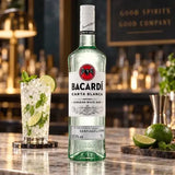 Bacardi Carta Blanca rum 1 litre bottle, front view