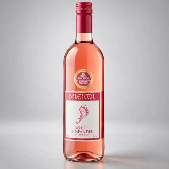 Barefoot White Zinfandel rosé wine bottle, 75cl
