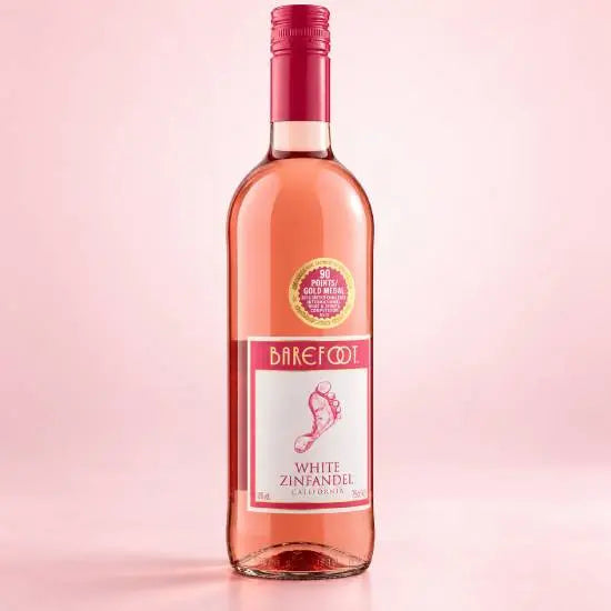 Barefoot Zinfandel rosé, sweet and fruity, front view
