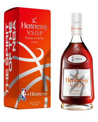 Hennessy V.S.O.P cognac bottle and packaging with NBA branding on a white background

