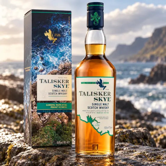 Talisker Skye whisky bottle with box, Isle of Skye distillery